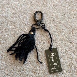 Myra Charcoal Black Tassel Keychain